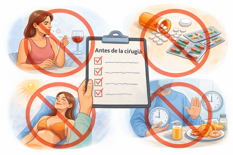 Qué evitar antes de una cirugía estética